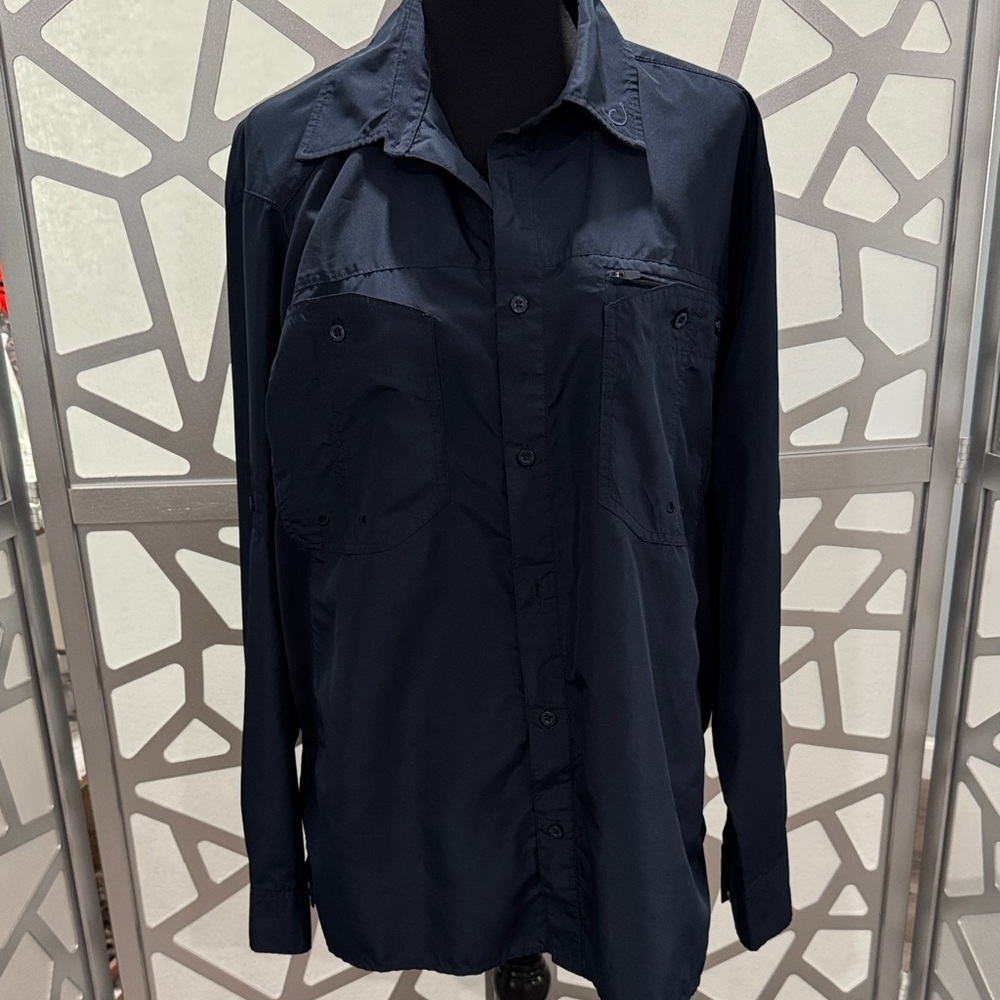 Reel Legends Men's Dark Blue Long Sleeve Shirt